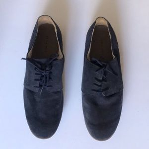 *LIKE NEW* Zara Man Navy Blue Suede Lace-up Oxfords Loafers Shoes US 8 EU 41